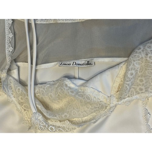 Vrg Bridal Ivory Sheer Chiffon Peignoir Sz L Robe Nightgown Negligee Set READ - Picture 4 of 20