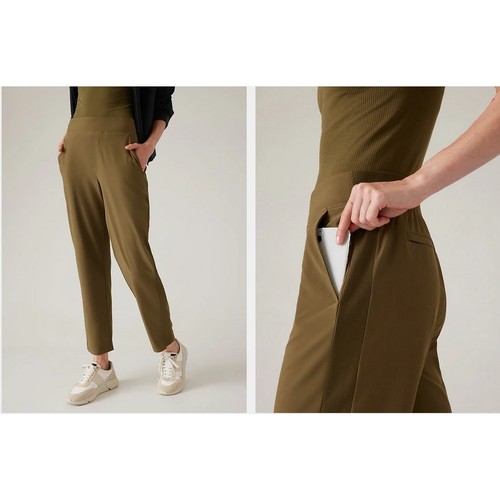 Pantaloni alla caviglia Athleta Brooklyn nuovi con etichette gamba affusolata taglia 18 - senape dorata $89 - Foto 3 di 12