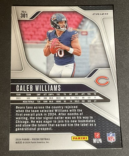 2024 Panini Prizm Caleb Williams RC Orange Disco Rookie #301 Bears - Bild 3 von 4