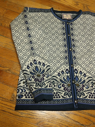 Maglione Dale Of Norway vintage maglia lana taglia media bottoni cardigan Alvoen nuovo con etichette - Foto 13 di 16