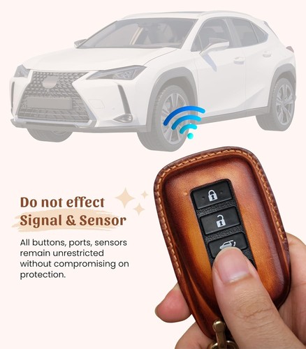 Stylish Lexus Key Fob Cover with Brass Chain – Authentic Leather & Full Access - Foto 6 di 9