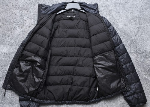 Marmot Down Jacket Black Full Zip Puffer Outdoors  Men's Size Small - Picture 5 of 10