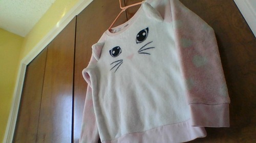 Cold Crush Cat Face Fleece Pull Over Sweater Girls Size M (8/10) *Stains Slv End - Picture 11 of 23