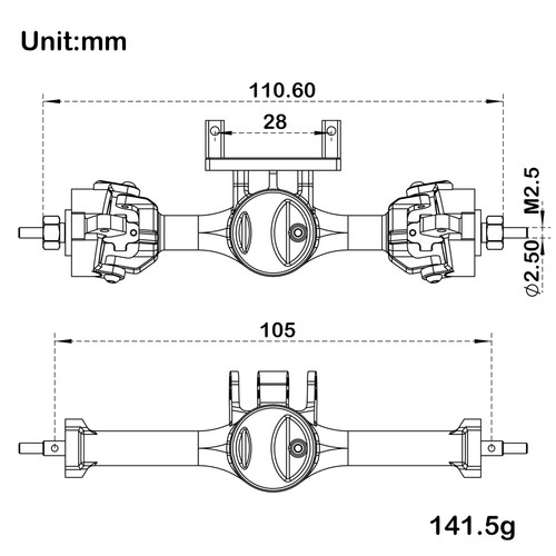 Ejes ISO V2 TRX4M de 5 mm con servo montaje ajustable para TRAXXAS 1/18 TRX4M RC... - Imagen 2 de 9