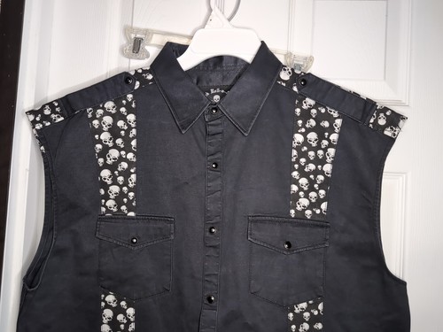 Rock Roll–n–Soul Skull Pearl Snap Shirt XL - Picture 3 of 9