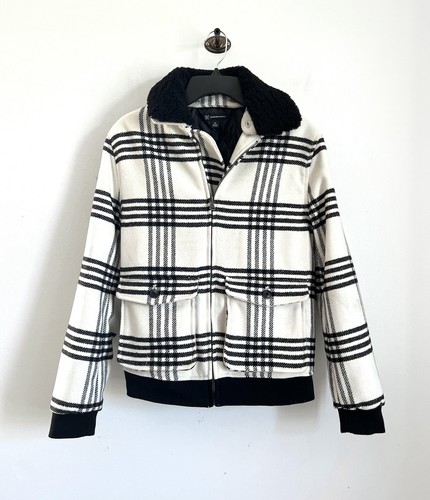 Inc International Concepts Mens Loki Fleece Collar Zip Front Plaid Jacket Sz XS - Picture 3 of 3