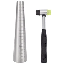 Bracelet Mandrel Sizer Set, Including Iron Hammer, Stainless Steel Round Brac...