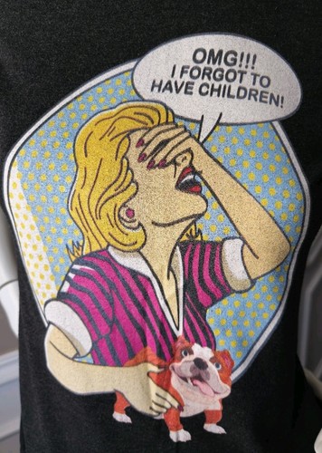 Next Level Grafik-Damen-T-Shirt Large schwarz Bulldogge ich habe Kinder vergessen - Bild 2 von 6