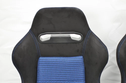 All out fab DC2 EK9 SR3 style reclinable seats BLK Blue 2pcs sliders Brand new