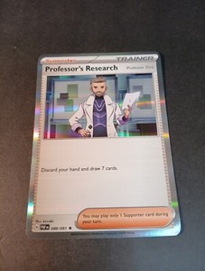 Pokemon Paldean Fates Professor's Research Holo Rare Trainer Card 088/091 NM
