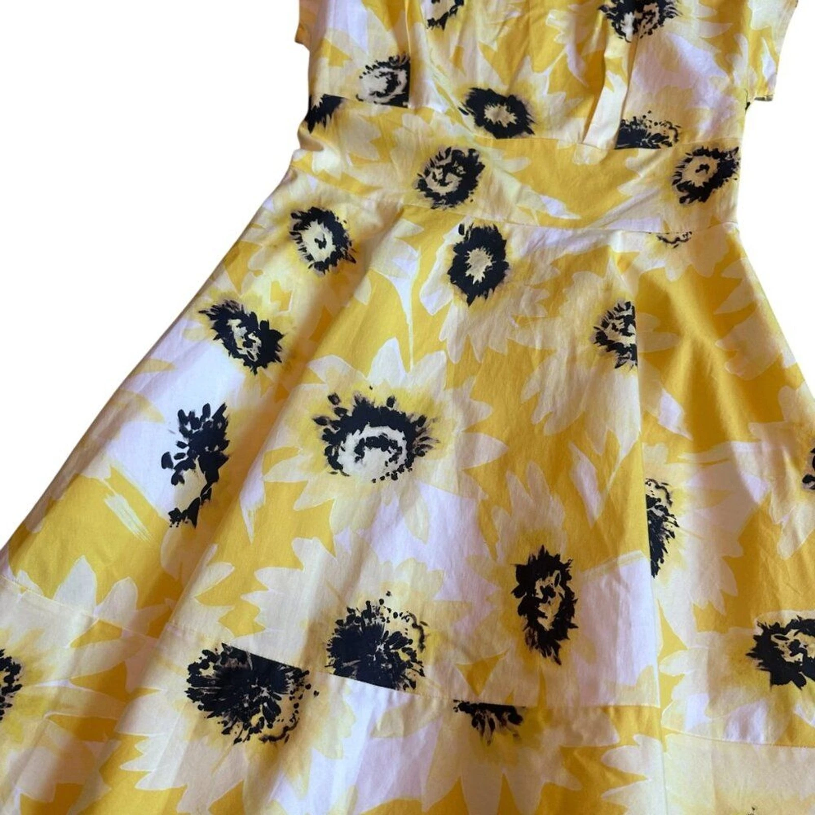 Abito Kate Spade Sunny Daisy Fiorella linea A manica corta cotone taglia 6 donna