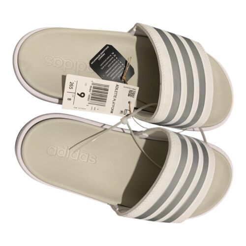 Sandalias Adidas ADILETTE Plataforma Toboganes Para Mujer Talla 9 Blancas Sin Cordones NUEVAS - Imagen 3 de 3