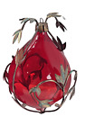 New Other Art Glass Ornament w Metal Leaves 6.5" Leavenworth Wa. Kris Kringle