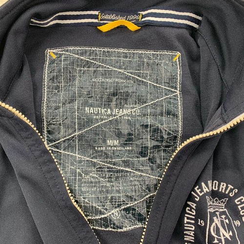 Vintage Nautica Jeans Sport Men's Athletic Jacket Size Medium M Zip Up Mock Neck - Picture 9 of 12