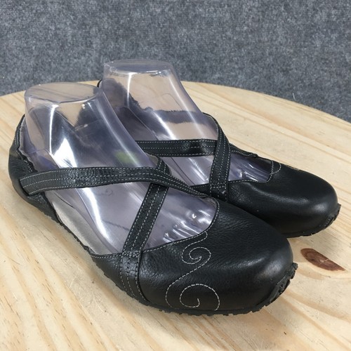 Ahnu Shoes Womens 10 Karma Latitude Black Mary Jane Leather Slip On Round Toe - Picture 3 of 19