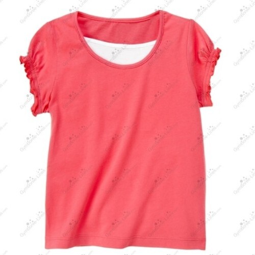 Gymboree Girls 5 Palm Beach Paradise Pink Ruched Sleeve Tee Shirt NWT - Picture 1 of 2