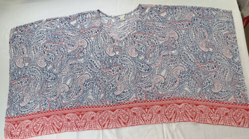 Ariat Damen Pullover Bluse Mehrfarbig Paisleymuster V-Ausschnitt Cape Ärmel Größe M - Bild 2 von 6
