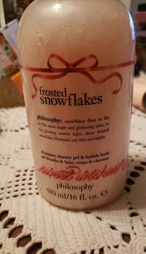 Philosophy Frosted Snow Flakes Shampoo Shower Gel & Bubble Bath 16 oz - Picture 3 of 5