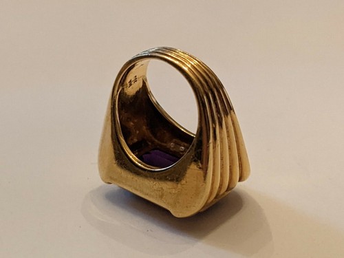 Vintage Amethyst, Diamond, And 18k Gold - Picture 8 of 12