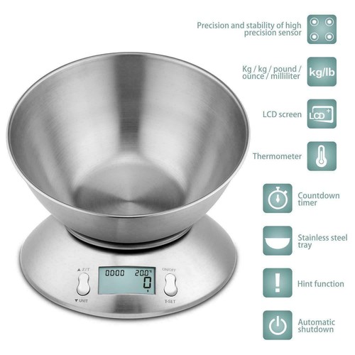 Báscula de cocina digital 3 5 10 KG/1g Báscula doméstica Báscula fina Báscula de cocina Batería - Imagen 2 de 60