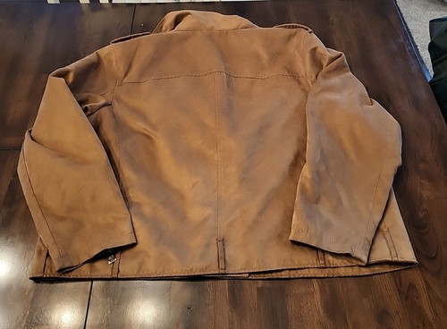 LEVI'S Womens 3X Brown Faux Suede Motorcycle Jacket Zip Up - Picture 14 of 15