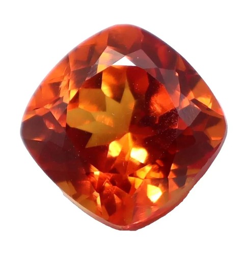 Cojín de zafiro naranja natural de 5,20 quilates certificado piedras preciosas sueltas con regalo gratis - Imagen 5 de 6