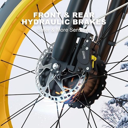 AWD 35MPH 26" Fat Tire E-Bike, 48V/52V 2000W Dual Motor Adults Electric MTB Bike - Picture 62 of 75