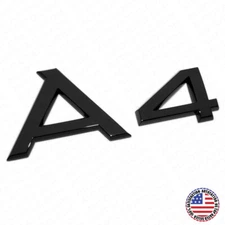 Audi A4 Gloss Black Rear Letter Tail Badge Trunk Nameplate Emblem Badge Sport