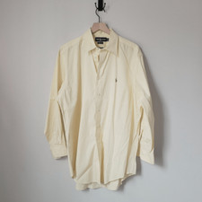 Ralph Lauren Men's Light Yellow Button Down Shirt Size 16 1/2