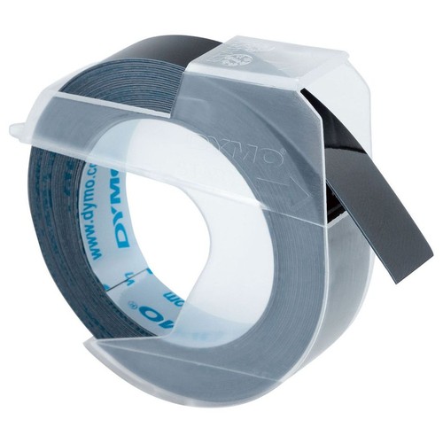 Dymo Prägebänder Schwarz 9mm x 3,0m Etiketten Embossing label tape Dymo Omega - Bild 1 von 3