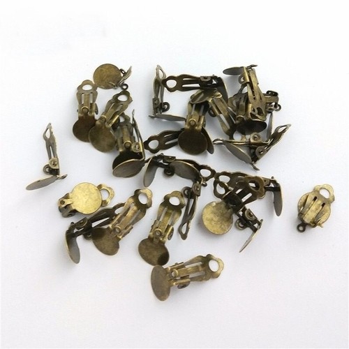 100pcs Metal Iron No Pierced Ear Clip Blank Base Diy Earrings Part Women Jewelry - Picture 4 of 17