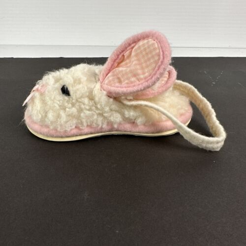 Vtg 80s Dearfoams Child Toddler Size Soft Pink Bunny Slippers Needs New Elastic - Bild 2 von 6
