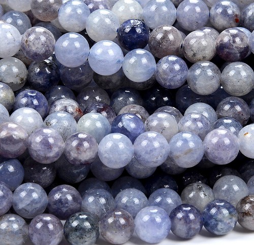 8MM Natural Iolite Gemstone Grade AA Round Loose Beads (D313) - Picture 3 of 3