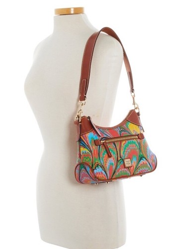 Dooney & Bourke Plumes Small Hobo Shoulder Bag Red Color - Picture 4 of 12