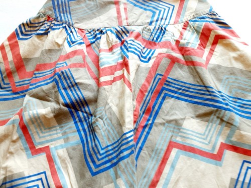 Merona Damen Rock Hellbraun Blau A-Linie Midi Chevron Baumwolle Größe 6 Neu - Bild 3 von 9