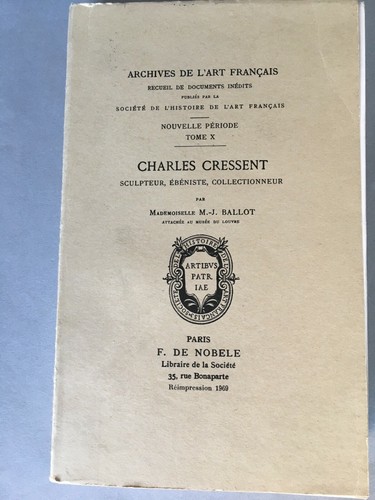 BALLOT. Charles CRESSENT, sculpteur ébéniste collectionneur . 1969 - Imagen 1 de 5