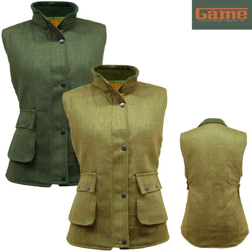 Game Ladies Light Derby Tweed Gilet Quilted Waistcoat Fife Waterproof Bodywarmer - Picture 5 of 5
