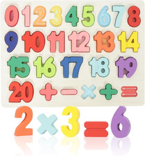 Number Puzzle - Montessori Wooden Puzzles for Toddlers 3-5 Shape Learning Toy