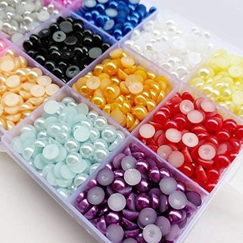 3500Pcs Assorted 15 Colors Half Flatback Imitation Pearl Bead 6Mm Gem Scrapbook - Picture 6 of 6