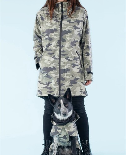 PAIKKA Raincoat S/M Unisex Green camouflage Reflective Rain Coat - Finish Rain - Picture 10 of 12