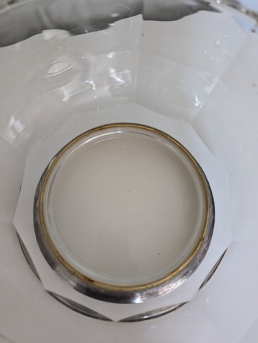 Fine Lead Crystal 9" Bowl with Silver Plated Base Vintage Made In Italy - Picture 8 of 8