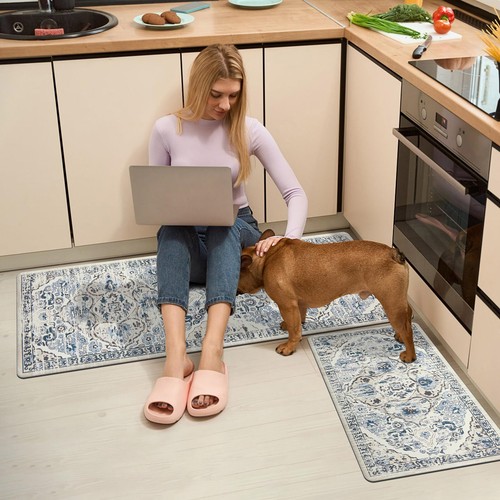 Kitchen Anti Fatigue Mat Set of 2 Non Skid Waterproof Kitchen Floor Mat Vinta... - Picture 7 of 8