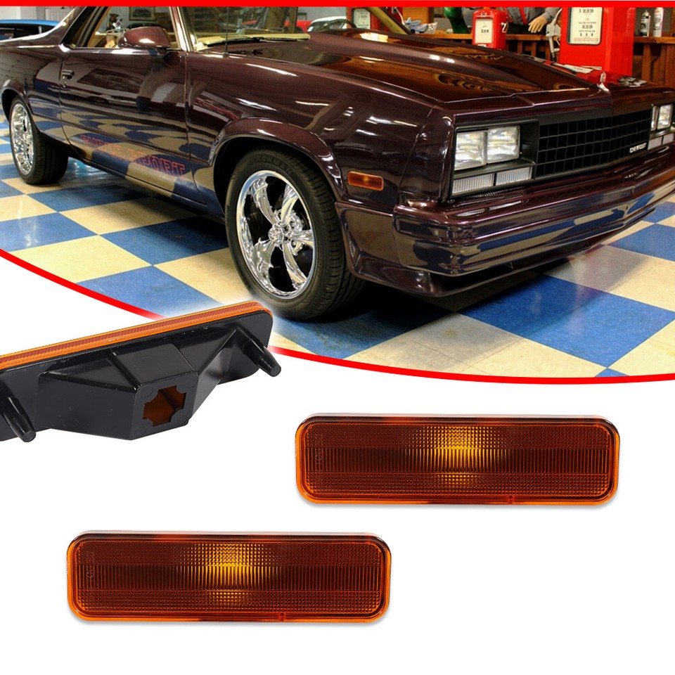 Clear/Amber Side Marker Turn Signal Lamp Lens Pair For 1978-1979 Chevy Malibu & El Camino 4 thumbnail image