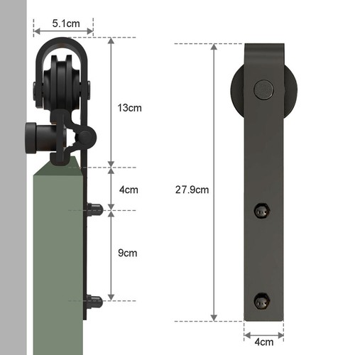 Kit de herrajes para puertas de granero correderas de 4-20 pies armario de rieles con guía de piso ajustable - Imagen 12 de 22