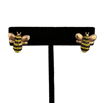 ケイトスペード Gold-Tone Cubic Zirconia Bee Stud Earrings Kate Spade Picnic Perfect Pave Crystals Gold Plated Bee Stud