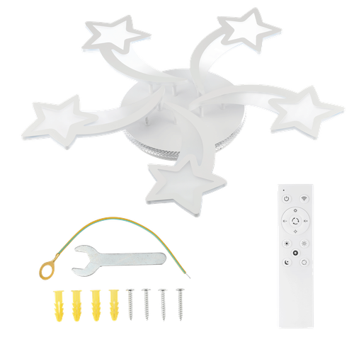RGB LED Stern Deckenlampe Dimmbar Kinderzimmer Deckenleuchte Mit Fernbedienung - Bild 12 von 19