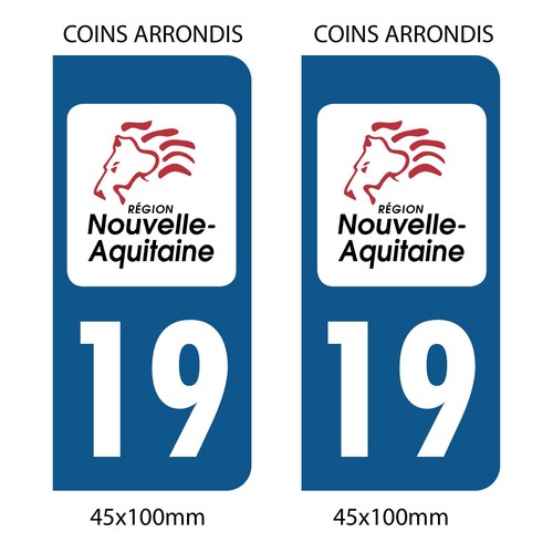 19 Notizie Aquitaine/2 Adesivi Targa Immatricolazione Aquitaine Regione - Foto 5 di 7