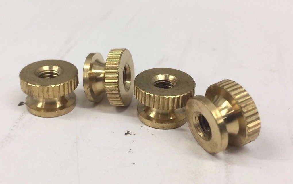 4 new CHAMPION X spark plug knurled nuts brass 8-32
