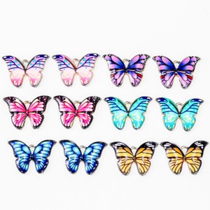 10Pc Butterfly Pendants Colorful Enamel Charm Animal Findings DIY Jewelry Making