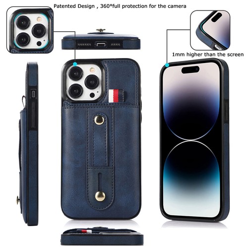Shockproof Handy Pull Up Card Set Wallet Leather Case Cover For Apple iPhone - Picture 5 of 44